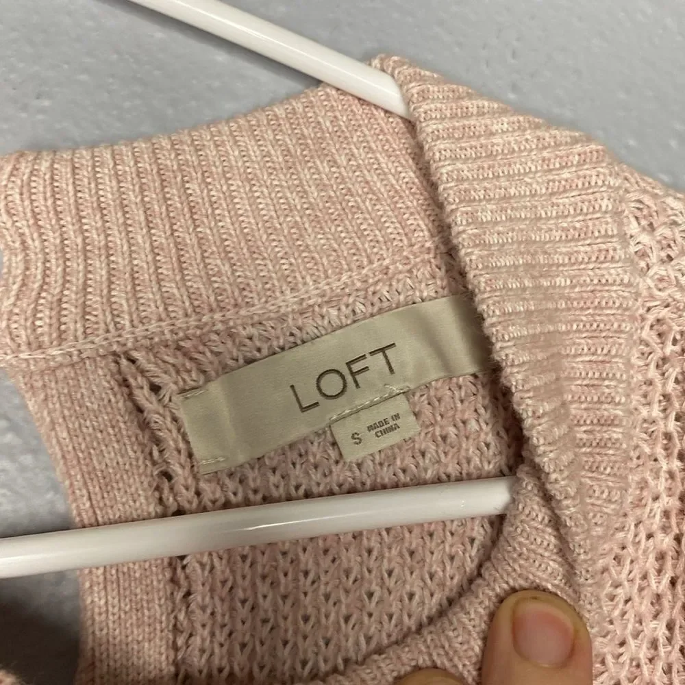 Loft Knit Pale Pink Crew Neck Sweater Size Small